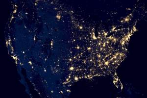 bright city lights